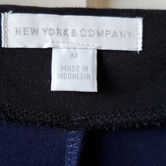 NY & COMPANY BLUE COTTON KNIT SHIFT DRESS SIZE MEDIUM POCKETS - Picture 6 of 10